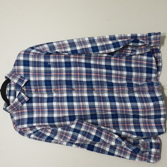 Woolrich men plaid linen organic cotton shirt XL /TG button down office Y2k - Picture 6 of 6